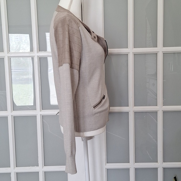 Banana Republic Suede Moto Sweater Jacket - Picture 5 of 16